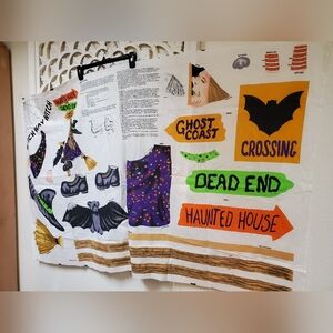 Vintage Fabric Which Way Witch Yardage To Sew For Halloween Or Decoration